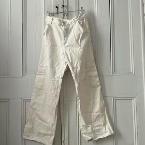 White cargo jeans - mid rise